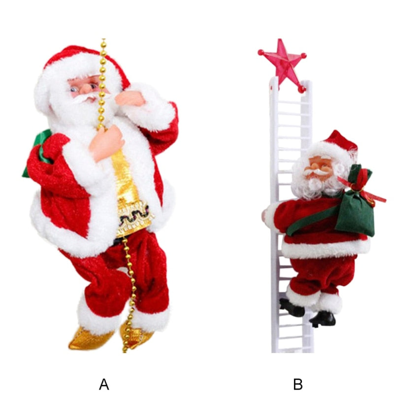 Music Christmas Santa Claus Climb Ladder