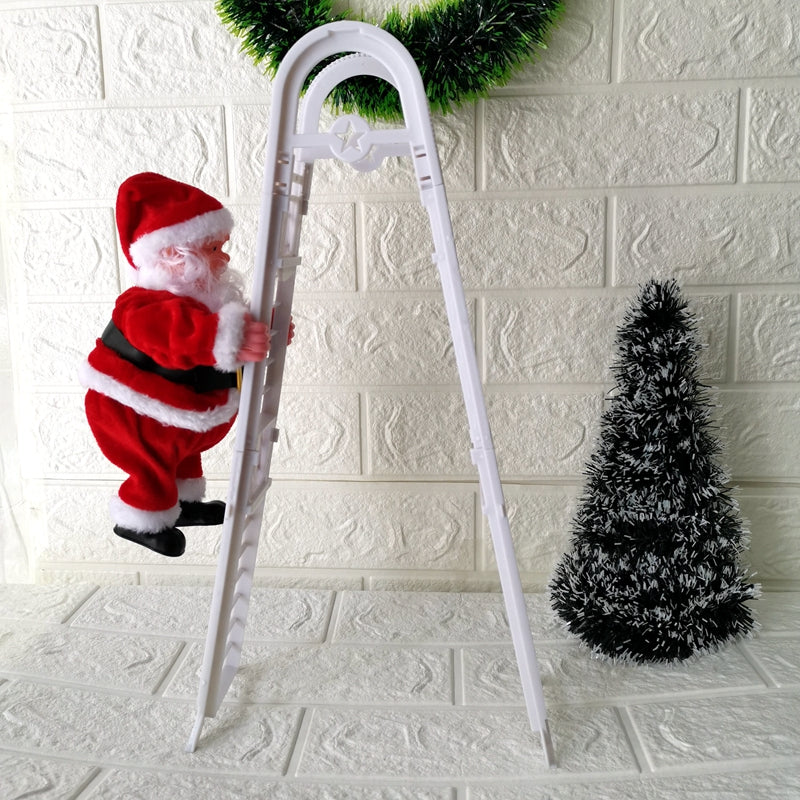 Music Christmas Santa Claus Climb Ladder