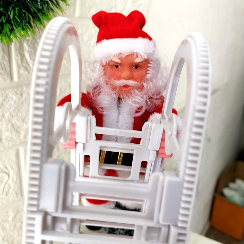 Music Christmas Santa Claus Climb Ladder