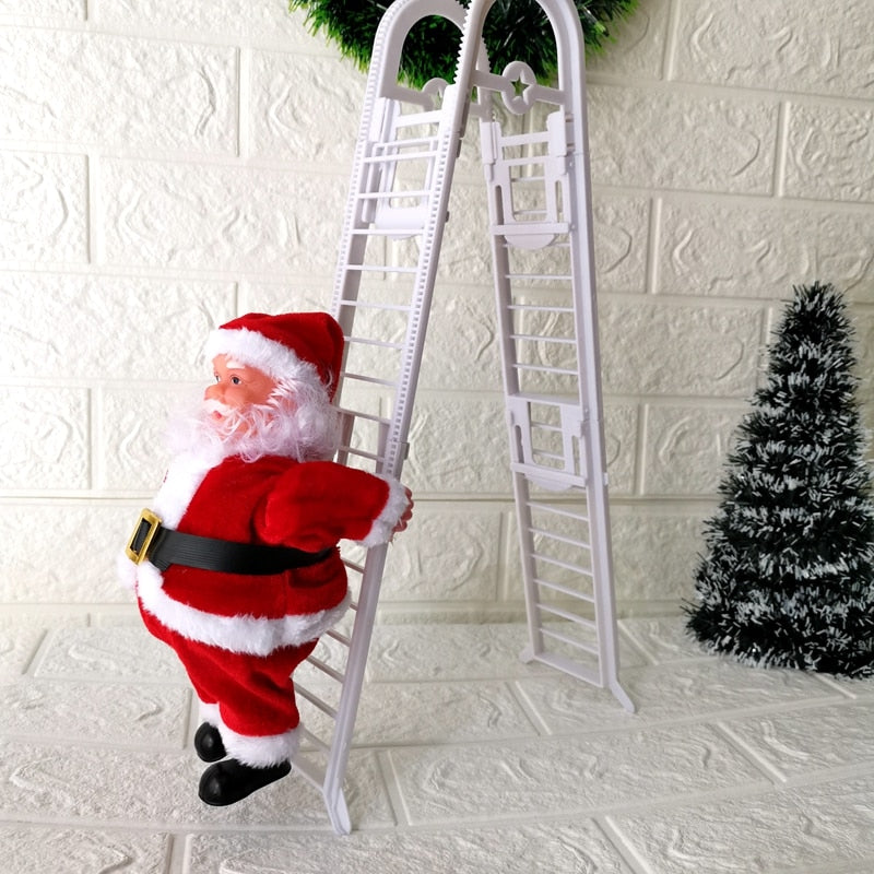 Music Christmas Santa Claus Climb Ladder