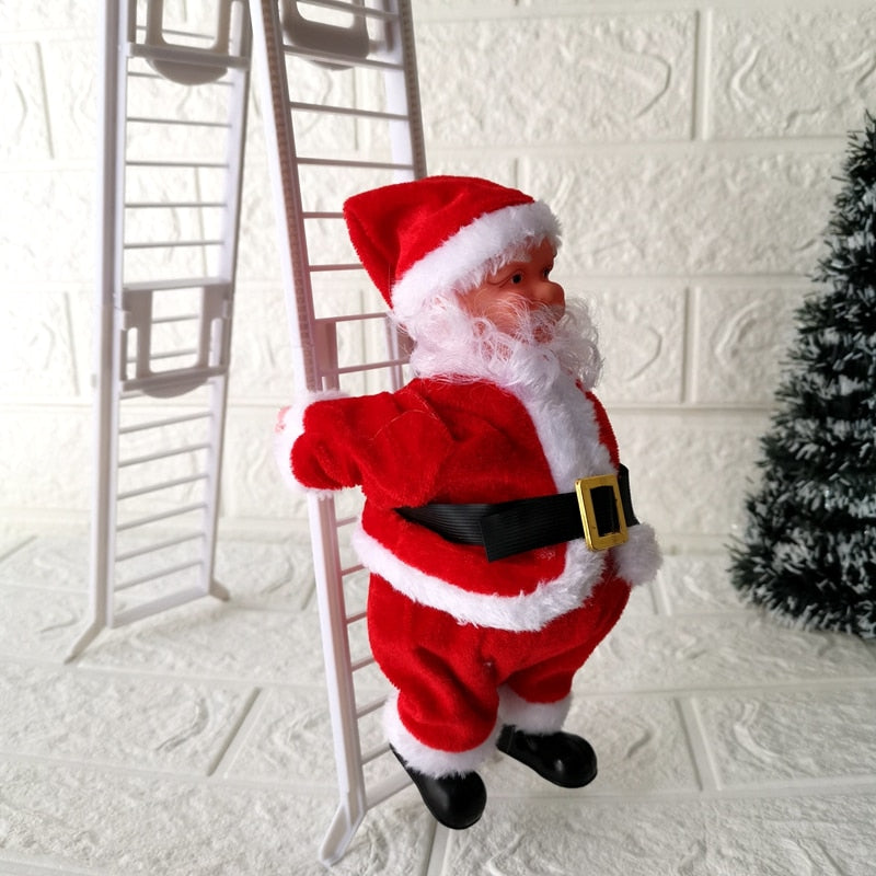 Music Christmas Santa Claus Climb Ladder