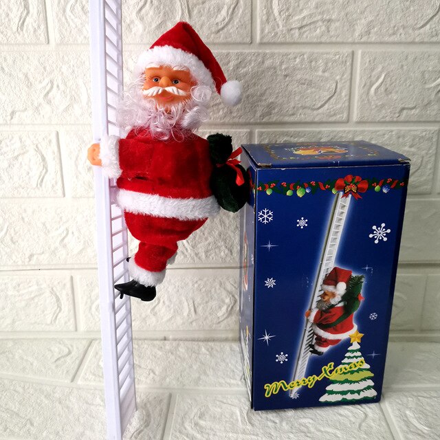 Music Christmas Santa Claus Climb Ladder