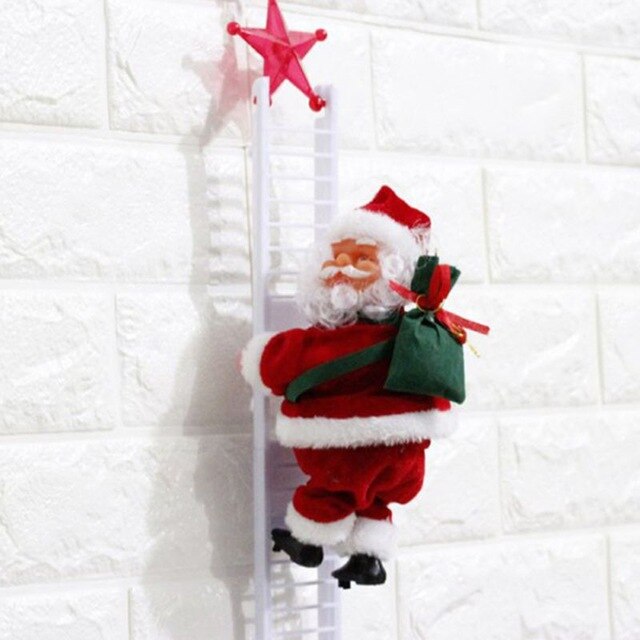 Music Christmas Santa Claus Climb Ladder