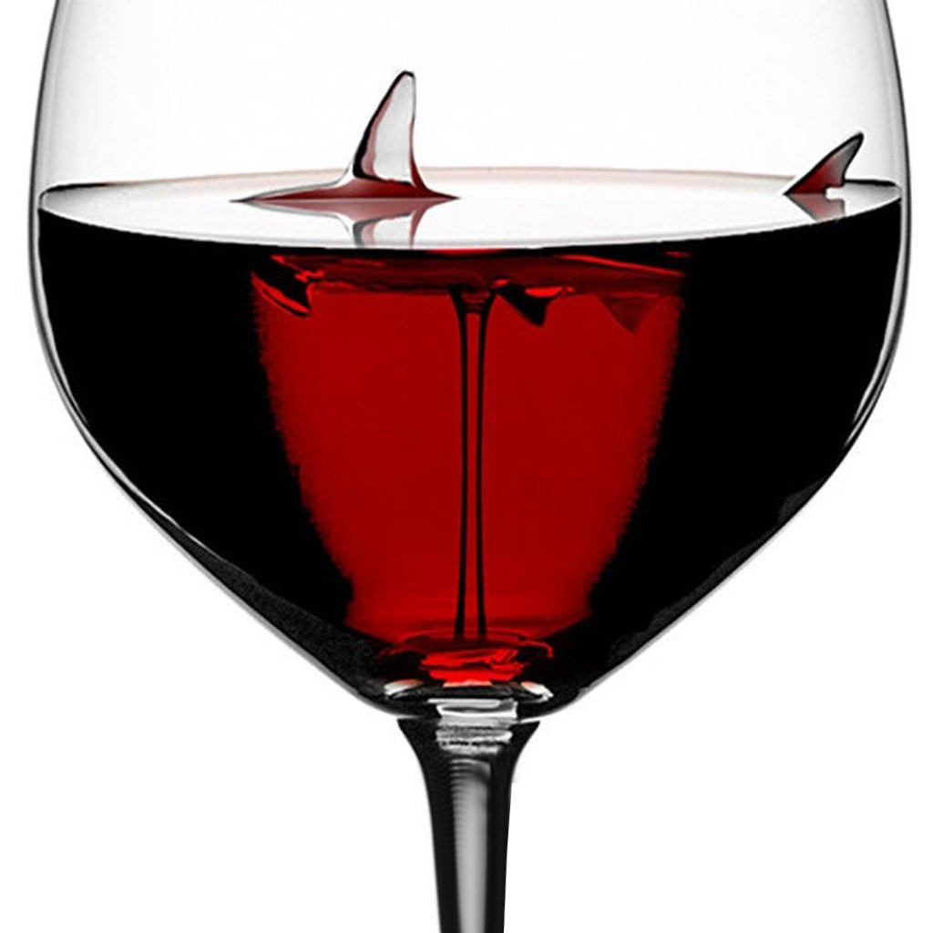 2PC Crystal Cup Glass Shark Red Wine