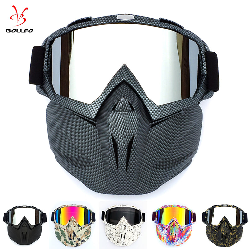 Cycling Helmet Goggle Mask Carbon Style